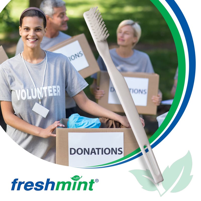 FRESHMINT Individually Wrapped Bulk 30 Tuft Adult Toothbrush (144 Pack) with Soft Nylon Bristles, Perfect for Travel, Hotel, Donation - Image 4